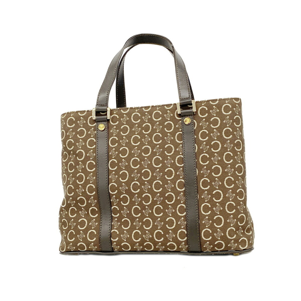 Celine C Macadam Canvas Handbag, Brown, Women's
